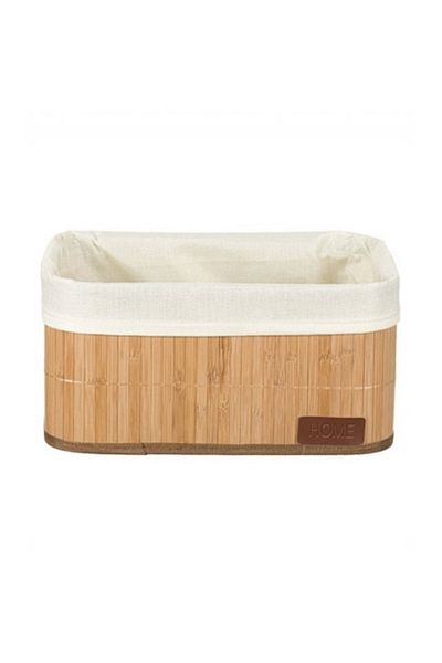 Arly Storage basket, Arly, bamboo wood, natural color with beige lining