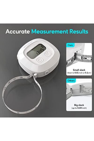 arboleaf Digital Body Measuring Tape, 60in Body Tape Measure, Bluetooth Measuring Tape for Body Meas