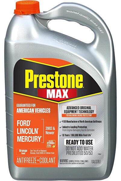 PRESTONE AF6800 MAX مضاد التجمد وسائل التبريد الأصلي: برتقالي أمريكي، 50/50 و...