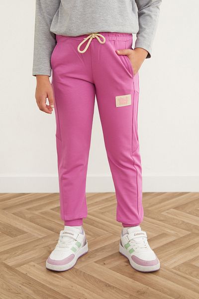 Fulla Moda Elastic Waist Emblem Jogger Girl's Sweatpants