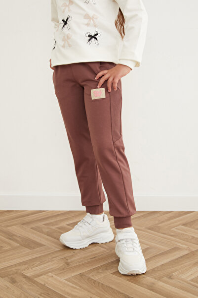 Fulla Moda Κεντημένο Jogger Κοριτσίστικο Φούτερ με ελαστική μέση