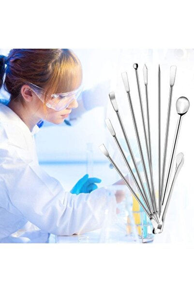 Choice 12 قطعة من ملعقة مختبر من الفولاذ المقاوم للصدأ ملعقة خلط للمختبر