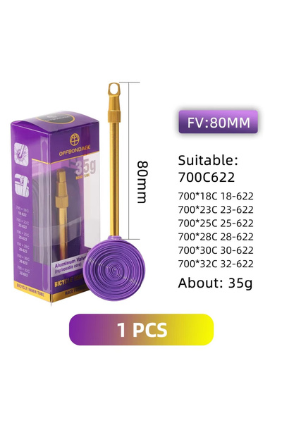 Choice 700c 80mm OFFBONDAGE أنبوب داخلي خفيف الوزن للدراجة من الألومنيوم 700C...