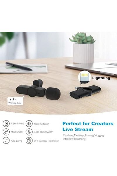 Shopi Compatible Wireless Lapel Lavalier Microphone for iPhone iPad Recording