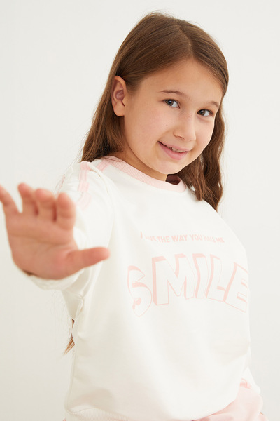 Fulla Moda Smile Printed Girl's Suit with Stopper Legs