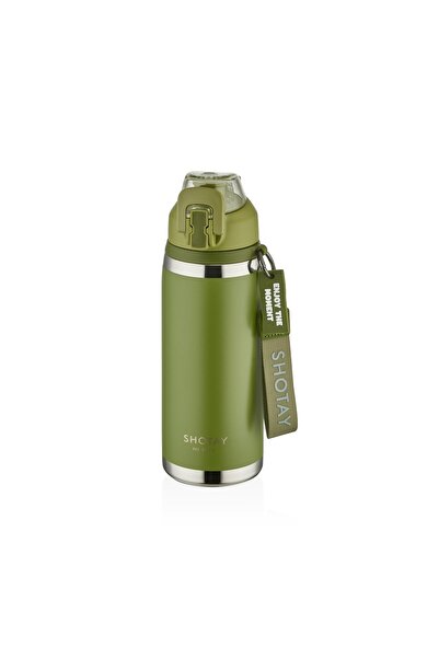 Shotay St-8160 750ml Green Steel Flask with Straw