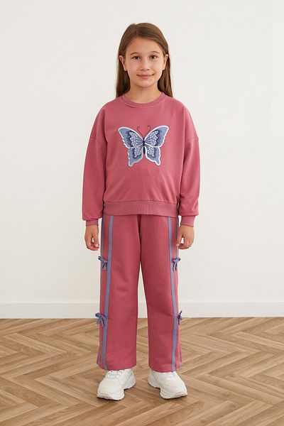 Fulla Moda Butterfly Embroidered Ribbon Girl's Suit