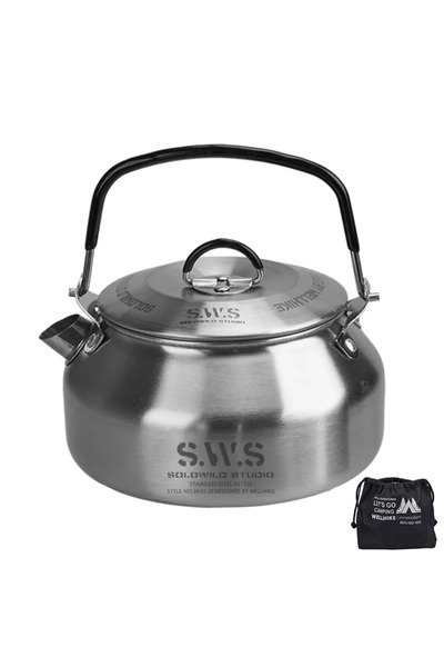 Choice 0.8L-Silver Stainless Steel Kettle 0.8L Portable Ultra Light Hiking Kettle Outdoor Coffee Pot Travel