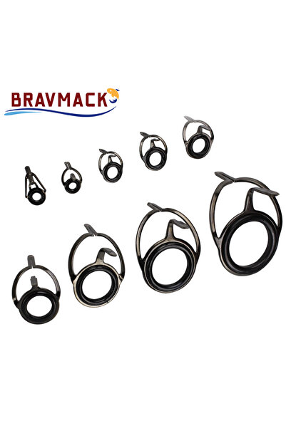 Choice مجموعة من 8 قطع من حلقات عيون قصبة الصيد المصنوعة من الفولاذ المقاوم ل...
