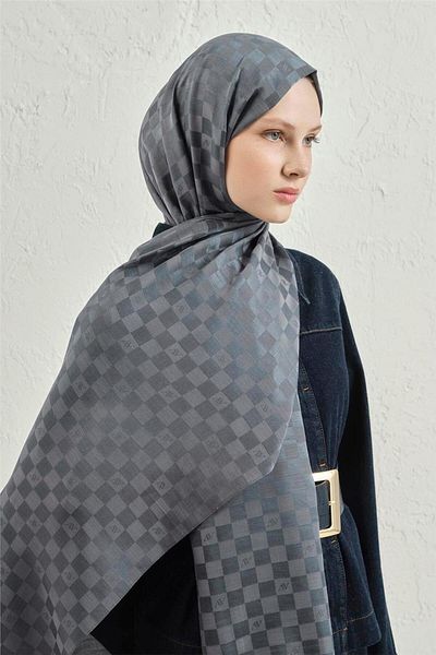 Armine Elegance Silk Cotton Checkerboard Shawl 19
