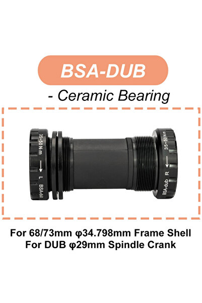 ZTTO دعامة سفلية للدراجة BSA-Ceramic Black BB DUB بمحور كرنك 29 مم ومحمل سيرا...