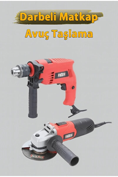 Atlas Elektrikli İkili Darbeli Matkap Ve Avuç Taşlama Seti