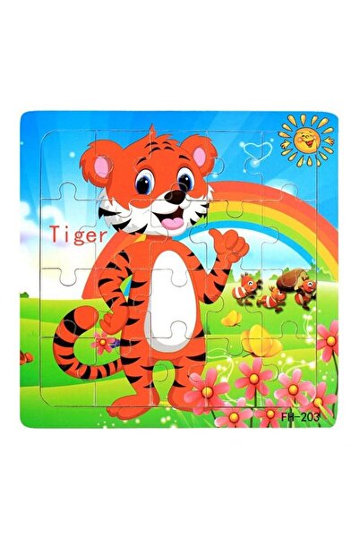 Mixbo Puzzle Mixbo, tiger, 20 pieces, cardboard, 15 x 15 cm, multicolor