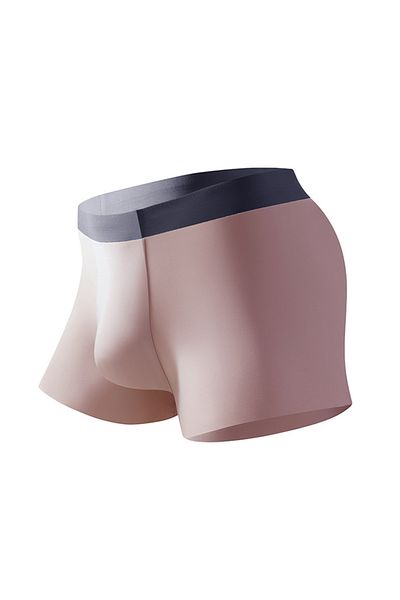 Generic Men's Underwear Seamless Ice Silk Breathable Quick Dry High Elastic U Shaped Convex Boxer Brief