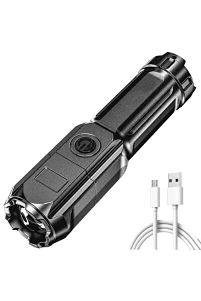 FOXMAG24 LED Flashlight, 5W, ABS, Waterproof, 3 Lighting Modes, ON/OFF Button, USB Rechargeable