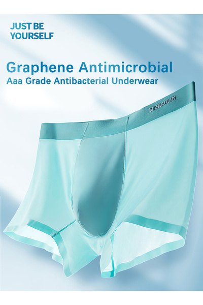 YUZHAOLIN Men's Underwear Ice Silk Double Layer Graphene Ultra Thin Breathable Seamless Boxer Briefs 3Pcs/Pack