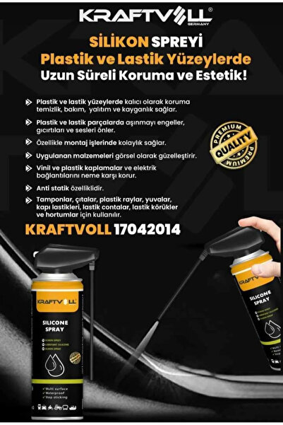 Kraftvoll Germany Silikon Sprey - Slikon Sprey - Aktivatör Başlıklı - Trim Se...