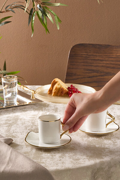 Karaca Charm Coffee Cup Set for 2 Persons 110 ml Gold