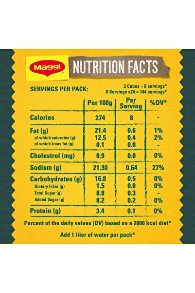 Maggi Vegetable Stock 18 g Savory Vegetable Flavored Cubes for Soups Stews Sauces and Rice Dishes