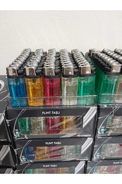 Toscow Toskow 50'li Taşlı Çakmak Seti – Renkli, Doldurulabilir, Ekonomik Paket