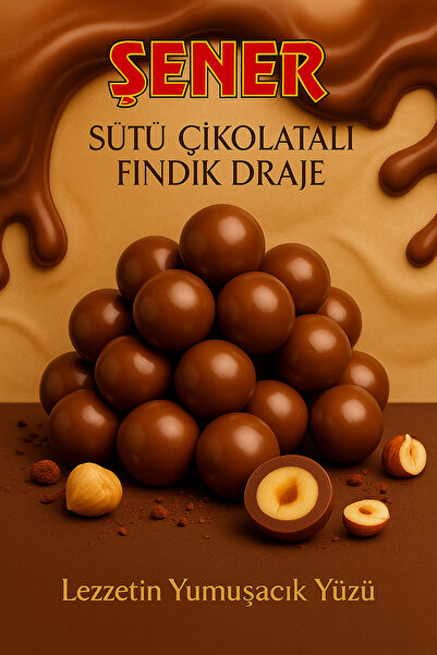 Şener SÜTLÜ ÇİKOLATALI FINDIK DRAJE 100 GR