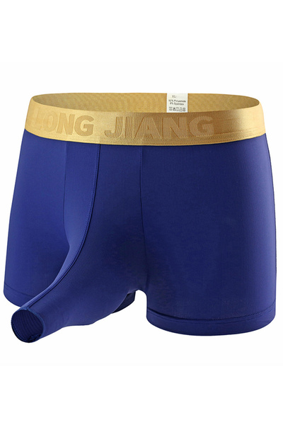 LONGJIANG Men Elephant Nose Boxer Underwear Ice Silk Soft Breathable Quick Dry Brief with Bulge Pouch 1 Pack