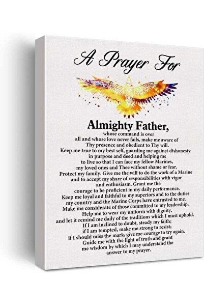 Emoda home Trove ملصق فني جداري من القماش يحمل اقتباسات صلاة من مشاة البحرية،...