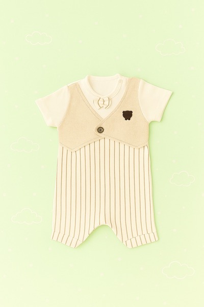 Puppis Baby Baby Boy Vest Model Short Sleeve Jumpsuit