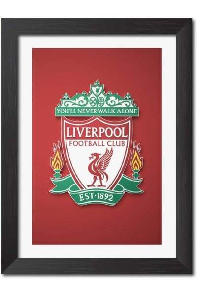Emoda home Trove لوحة جدارية مؤطرة بملصقات ليفربول ثلاثية الأبعاد وشعار ليفرب...