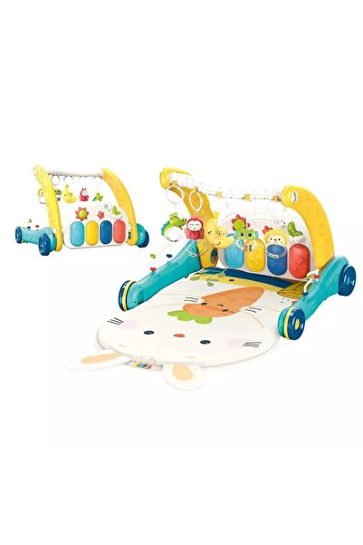Baby 2’si 1 Arada Tavşan Desenli Piyanolu İlk Adım Yürüteci & Oyun Halısı – 0-3 Yaş