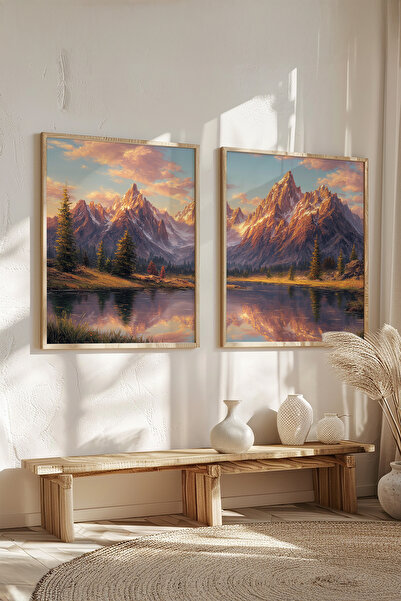 STARYUNA Set de pictură dublă cu efect de pictură în ulei cu vedere la natură...