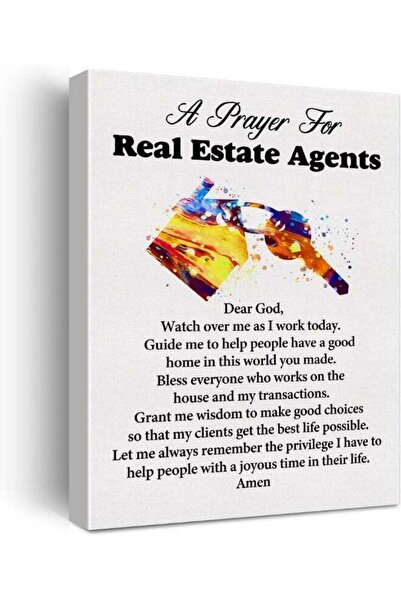 Emoda home Trove a Real Estate Agent's Prayer Quote Poster Canvas Wall Art fo...