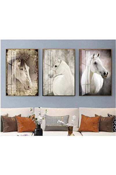 Emoda home Trove ملصق حائط من القماش بتصميم حصان أبيض حديث من Plamc، صورة جما...