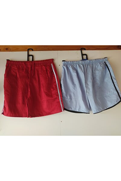 butikdünyası Shorts Sea ((2. Qty)) Red Blue Color Elastic Waist Lace-Up Double Pocket