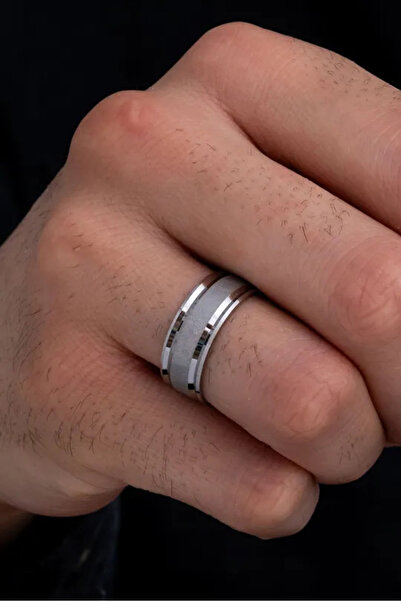 OSMANLI GÜMÜŞ Ares Model Erkek Gümüş Tek Alyans Yüzük Nişan Söz Yüzüğü