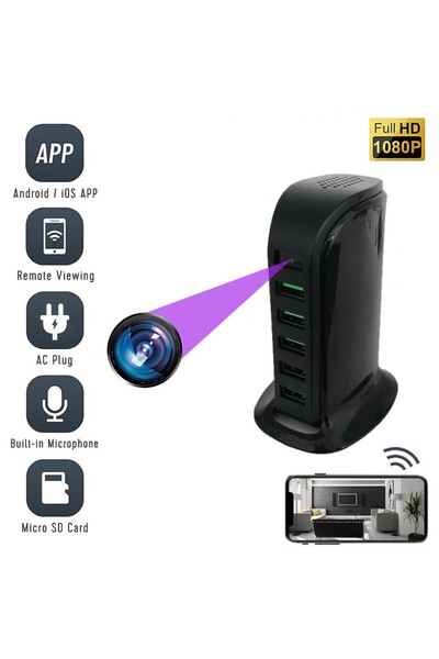 OEM WIFI Spy Camera, HUB5 Hidden in USB HUB with 5 Ports, Full HD, Audio-Video