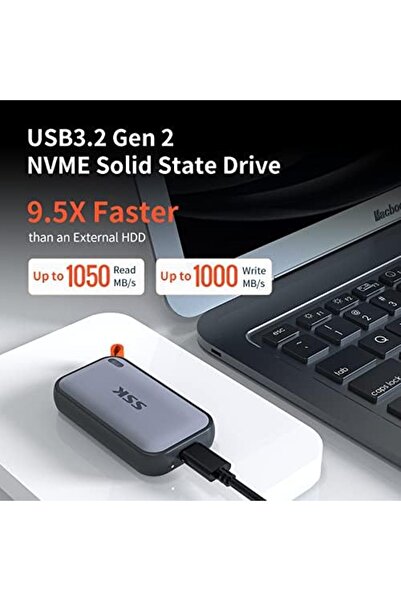 SSK Portable External SSD 2TB with up to 1050MB/s