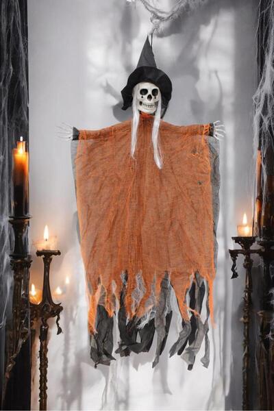 Parti Adresi Cadılar Bayramı Şapkalı İskelet Asılabilir Halloween Parti Dekor...