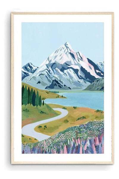 Emoda home Trove نيشنكوغ أوراكي، جبل كوك، نيوزيلندا، طباعة فنية، ملصق سفر، بح...