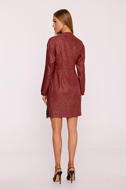 Made of Emotion Tweed mini dress with lace insert