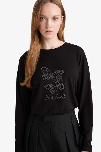 DeFacto Relax Fit Crew Neck Long Sleeve T-Shirt G0211Ax25Au
