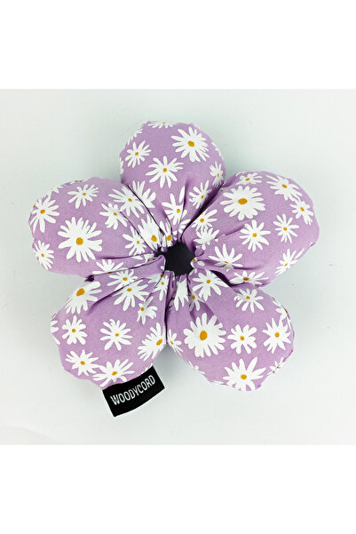 woodycord Χειροποίητη αφράτη αγκράφα με σχέδιο μαργαρίτας - λιλά