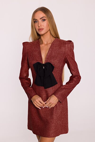 Made of Emotion Long-sleeved mini dress with chiffon bow