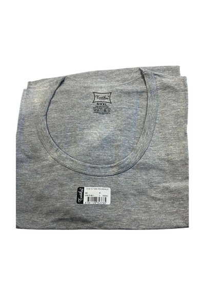 Tutku Men's Gray Combed Cotton Crew Neck Undershirt 6 Pieces
