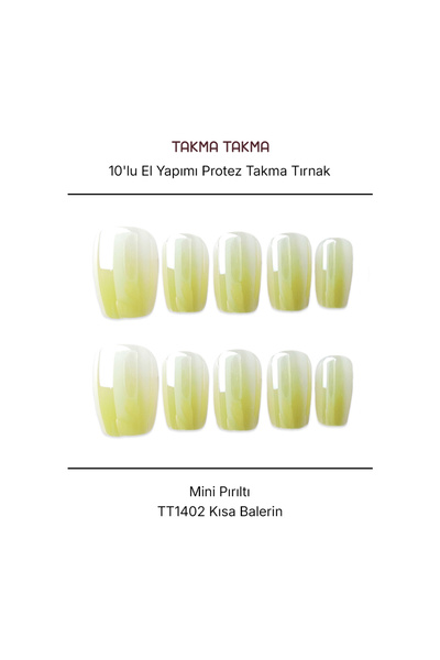 Takma Takma S Beden 10'lu Sarı Kısa Balerin TT1402 Tekrar Kullanılabilir Prot...