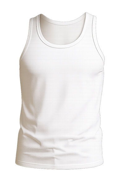 DAYCO Premium Men's Cotton Singlet White Color Double Pack (White Cotton Singlet) - Cat102