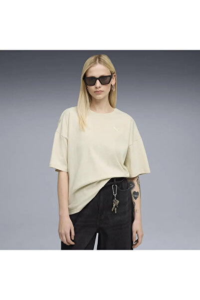 Puma HER Oversized Tee Krem Kadın T-Shirt