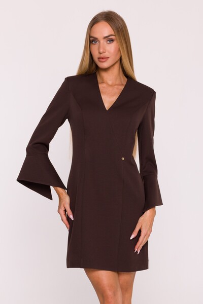 Made of Emotion Mini dress with wide cuffs and V-neckline
