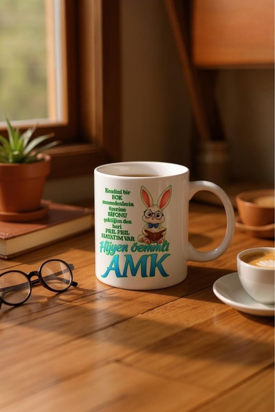 Gzl55 Komik tasarımlı yazılı kupa bardak