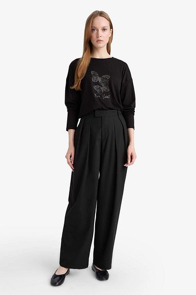 DeFacto Relax Fit Crew Neck Long Sleeve T-Shirt G0211Ax25Au